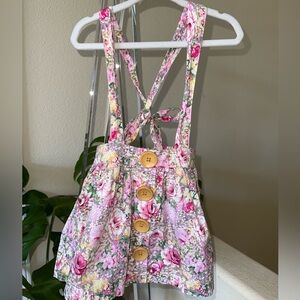 VGUC Beautiful Handmade Lacey Lane Floral Pinafore